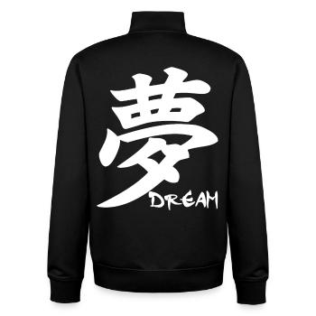 Das Wort Traum im Japanischen (weiß) - Unisex Organic Zip Sweatshirt von Stanley/Stella - Schwarz - Hinten - AI Model Male 185 light (185cm)