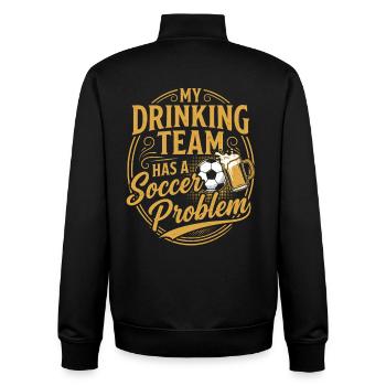 Fußball Bier Shirt Lustig Geschenk Soccer Fan - Unisex Organic Zip Sweatshirt von Stanley/Stella - Schwarz - Hinten - AI Model Male 185 light (185cm)
