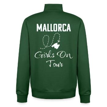 Majorque, les filles en tournée - Sweat zippé unisexe en coton bio Stanley/Stella - vert bouteille - Dos - AI Model Male 185 dark (185cm)