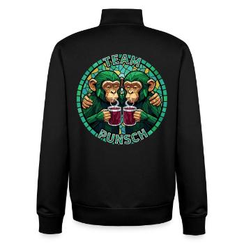 Team Punsch Affen Glühwein - Unisex Organic Zip Sweatshirt von Stanley/Stella - Schwarz - Hinten - AI Model Male 185 light (185cm)