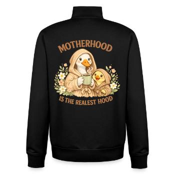 Lustiges Mama-Gänsehemd, süßes Muttertagsgeschenk - Unisex Organic Zip Sweatshirt von Stanley/Stella - Schwarz - Hinten - AI Model Male 185 light (185cm)