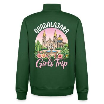 Voyage des filles à Guadalajara - Sweat zippé unisexe en coton bio Stanley/Stella - vert bouteille - Dos - AI Model Male 185 dark (185cm)