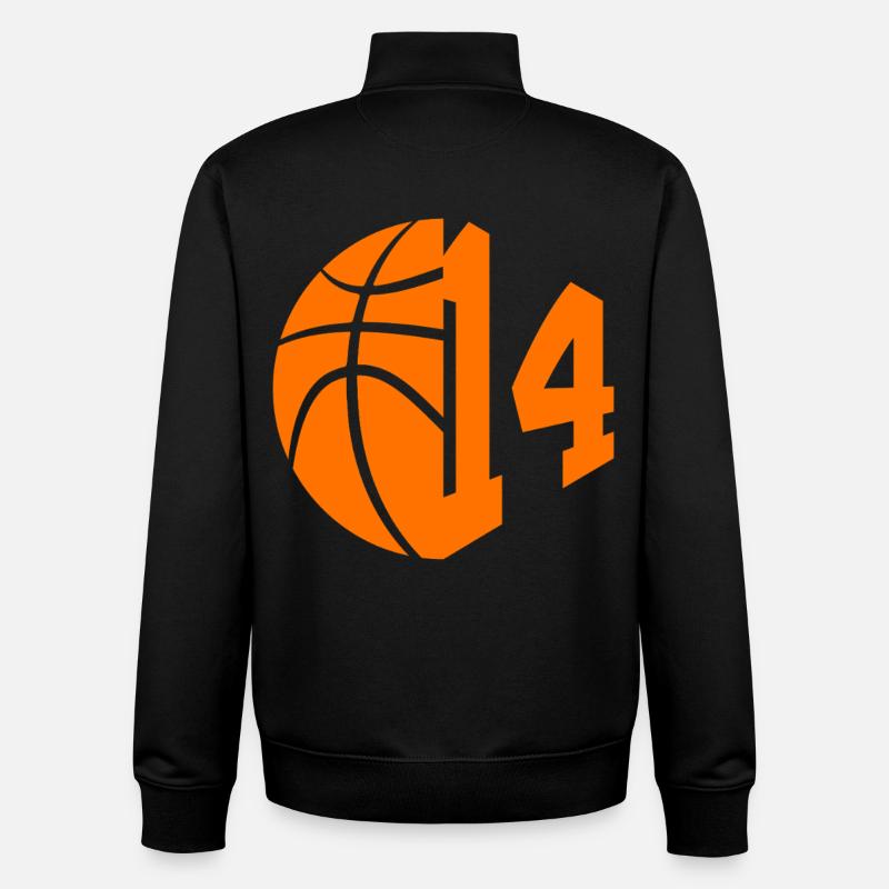 NUMÉRO 14 BASKETBALL 14E ANNIVERSAIRE - Sweat zippé unisexe en coton bio Stanley/Stella - noir