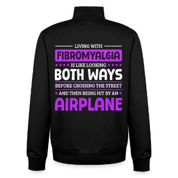 Quote For Fibromyalgia Awareness - Unisex Organic Zip Sweatshirt by Stanley/Stella - black - Back - AI Model Male 185 light (185cm)