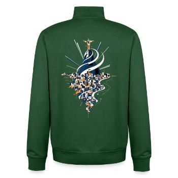 Statue du Christ Rédempteur de Rio de Janeiro - Sweat zippé unisexe en coton bio Stanley/Stella - vert bouteille - Dos - AI Model Male 185 dark (185cm)