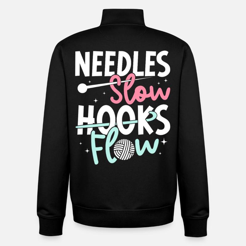 Crochet Hooks Flow Crocheter - Unisex Organic Zip Sweatshirt by Stanley/Stella - black