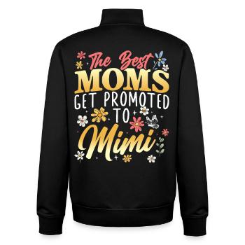The best mothers become mimi-granny grandmothers - Unisex Organic Zip Sweatshirt by Stanley/Stella - black - Back - AI Model Male 185 light (185cm)