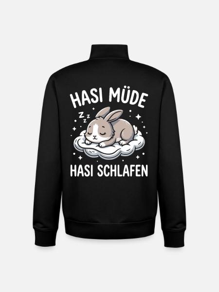 Bunny tired bunny sleeping - Unisex Organic Zip Sweatshirt by Stanley/Stella - black