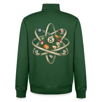 8-Ball Billiards Physics - Unisex Organic Zip Sweatshirt by Stanley/Stella - bottle green - Back - AI Model Male 185 dark (185cm)