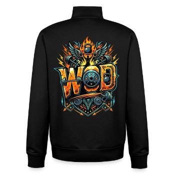 WOD Fitness Muscu Entraînement Cross Sport salle - Sweat zippé unisexe en coton bio Stanley/Stella - noir - Dos - AI Model Male 185 light (185cm)