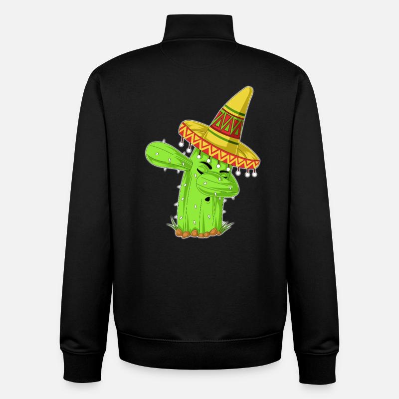 Éponge la chemise mexicaine Cactus - Sweat zippé unisexe en coton bio Stanley/Stella - noir