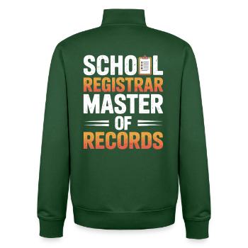 Secrétariat scolaire Bureau de l’école Organisation École - Sweat zippé unisexe en coton bio Stanley/Stella - vert bouteille - Dos - AI Model Male 185 dark (185cm)