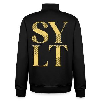 North Sea Holiday SYLT Island Wadden Sea Fun - Unisex Organic Zip Sweatshirt by Stanley/Stella - black - Back - AI Model Male 185 light (185cm)