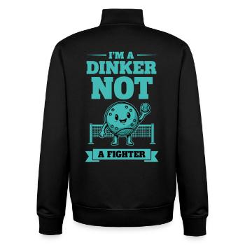 Pickleball Funny Player Dinker Not A Fighter Love - Unisex Organic Zip Sweatshirt by Stanley/Stella - black - Back - AI Model Male 185 light (185cm)