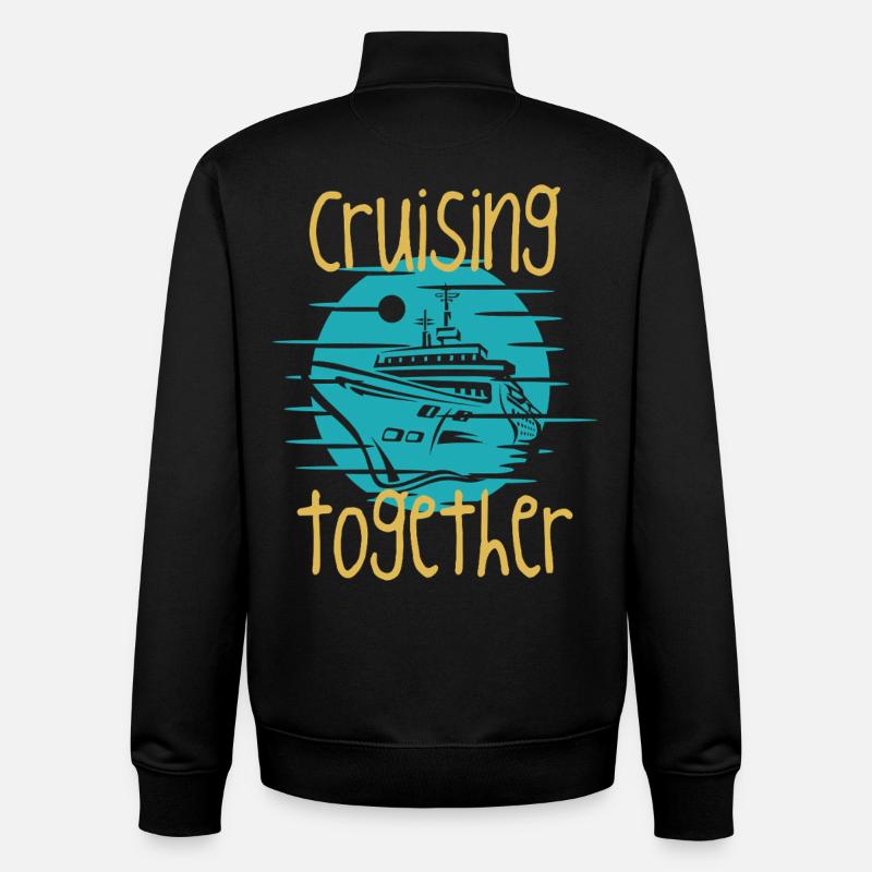 Graphique du bateau de croisière ensemble - Sweat zippé unisexe en coton bio Stanley/Stella - noir