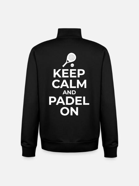 Mantén la calma y practica un estilo de vida deportivo - Sudadera unisex con cremallera de algodón orgánico de Stanley/Stella - negro