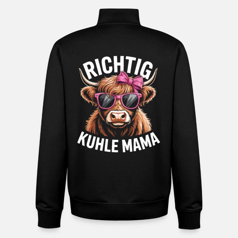Muttertag Richtig Kuhle Mama - Beste Mutter - Unisex Organic Zip Sweatshirt von Stanley/Stella - Schwarz