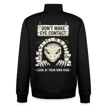Bazyliszek Schau auf dein eigenes Risiko - Unisex Organic Zip Sweatshirt von Stanley/Stella - Schwarz - Hinten - AI Model Male 185 light (185cm)