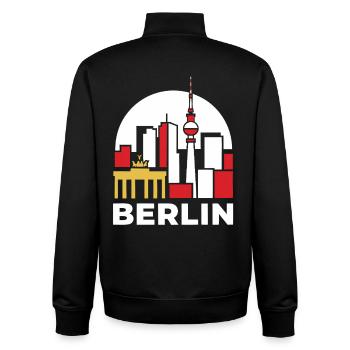 Berlin Skyline Fernsehturm - Unisex Organic Zip Sweatshirt von Stanley/Stella - Schwarz - Hinten - AI Model Male 185 light (185cm)