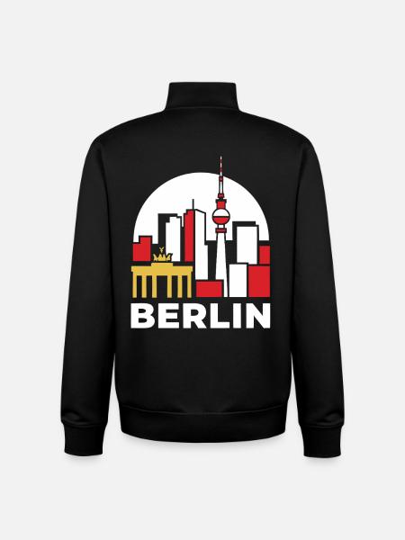 Berlin Skyline TV Tower - Unisex Organic Zip Sweatshirt by Stanley/Stella - black