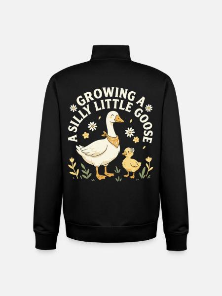 Growing A Silly Little Goose - Unisex Organic Zip Sweatshirt by Stanley/Stella - black
