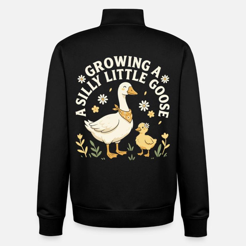 Growing A Silly Little Goose - Unisex Organic Zip Sweatshirt von Stanley/Stella - Schwarz