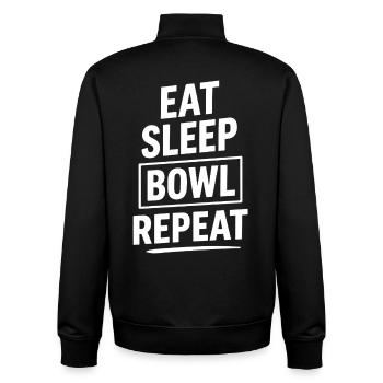 Eat Sleep Bowl Repeat Bowling Sport Fan - Unisex Organic Zip Sweatshirt by Stanley/Stella - black - Back - AI Model Male 185 light (185cm)