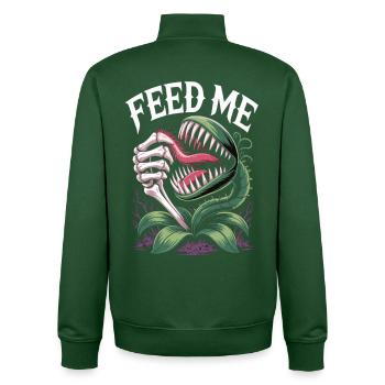 Nourris-moi T-shirt Plante carnivore - Sweat zippé unisexe en coton bio Stanley/Stella - vert bouteille - Dos - AI Model Male 185 dark (185cm)