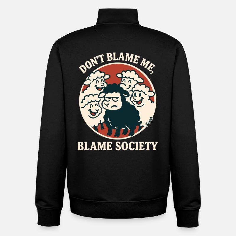 Blame Society Sheep Circle - Unisex Organic Zip Sweatshirt by Stanley/Stella - black