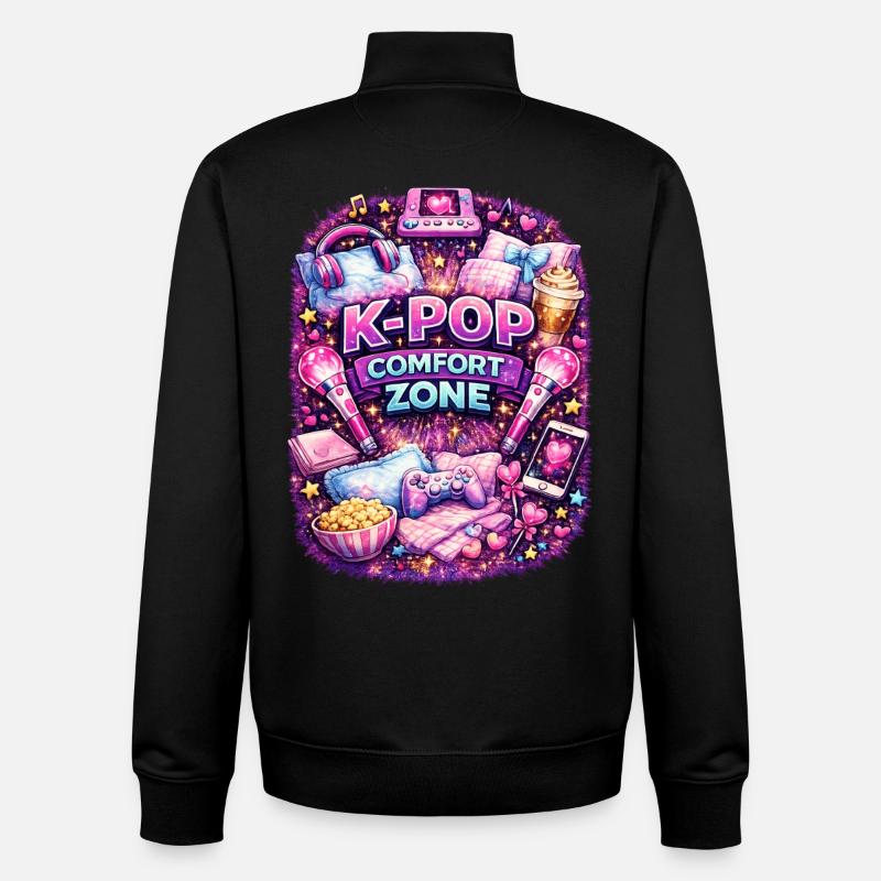 K Pop Comfort Zone - Unisex Organic Zip Sweatshirt von Stanley/Stella - Schwarz