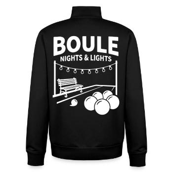 Boule Nights & Lights Petanque Kugel Sport - Unisex Organic Zip Sweatshirt von Stanley/Stella - Schwarz - Hinten - AI Model Male 185 light (185cm)