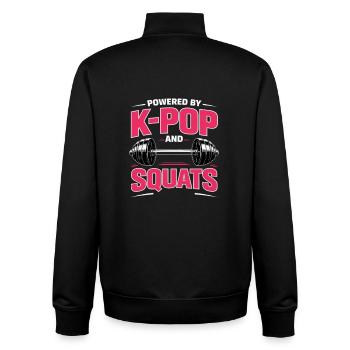 Powered By K Pop And Squats - Unisex Organic Zip Sweatshirt von Stanley/Stella - Schwarz - Hinten - AI Model Male 185 light (185cm)