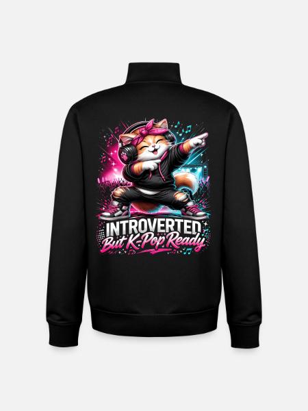 Introverted But K Pop Ready - Unisex Organic Zip Sweatshirt by Stanley/Stella - black