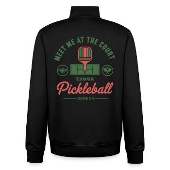 Pickleball: Triff mich am Court Game auf Funny - Unisex Organic Zip Sweatshirt von Stanley/Stella - Schwarz - Hinten - AI Model Male 185 light (185cm)