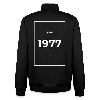 1977 – Legendär seit 1977 Limited Edition 1977 - Unisex Organic Zip Sweatshirt von Stanley/Stella - Schwarz - Hinten - AI Model Male 185 light (185cm)