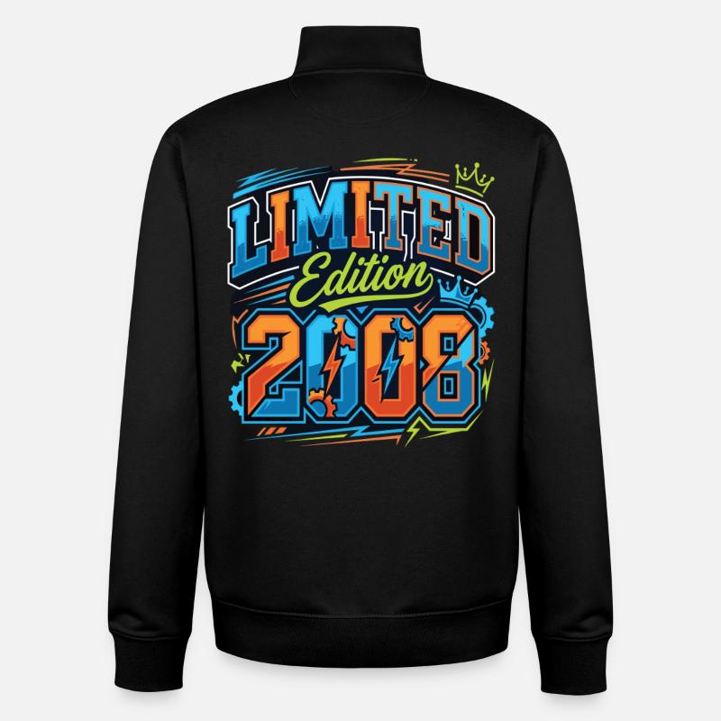 Édition limitée anniversaire 2008 - Sweat zippé unisexe en coton bio Stanley/Stella - noir