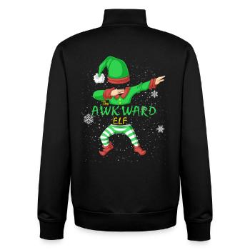 Chemise de Noël de la famille Elf maladroit - Sweat zippé unisexe en coton bio Stanley/Stella - noir - Dos - AI Model Male 185 light (185cm)