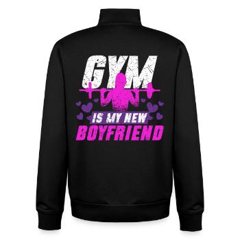 Bizeps Bizepstraining Gym Is My New Boyfriend - Unisex Organic Zip Sweatshirt von Stanley/Stella - Schwarz - Hinten - AI Model Male 185 light (185cm)