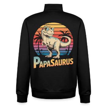 T-shirt Dino Papa Cadeau de la fête des pères pour les pères - Sweat zippé unisexe en coton bio Stanley/Stella - noir - Dos - AI Model Male 185 light (185cm)