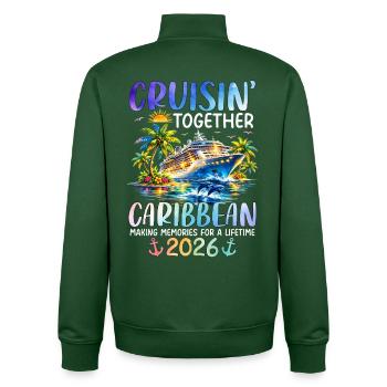 Cruisin Together Caribbean 2027 - Unisex Organic Zip Sweatshirt by Stanley/Stella - bottle green - Back - AI Model Male 185 dark (185cm)