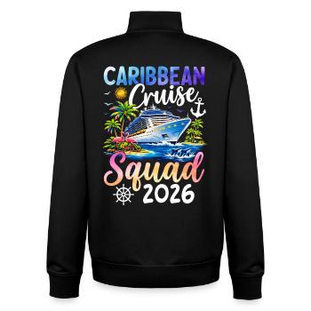 Caribbean Cruise Squad 2026 - Unisex Organic Zip Sweatshirt von Stanley/Stella - Schwarz - Hinten - AI Model Male 185 light (185cm)