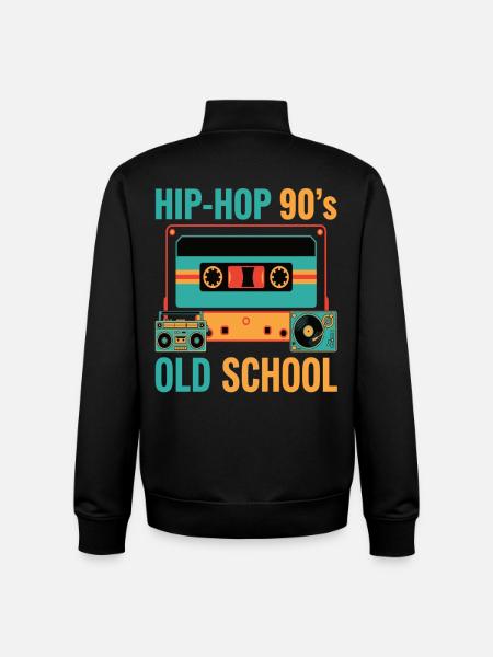 Hip Hop 90s Old School Cassette Retro - Unisex Organic Zip Sweatshirt by Stanley/Stella - black
