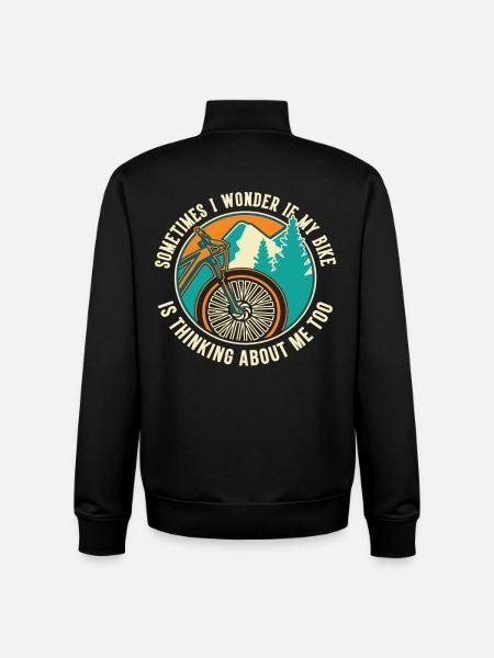 Vélo de gravier : Aventure à vélo - Sweat zippé unisexe en coton bio Stanley/Stella - noir