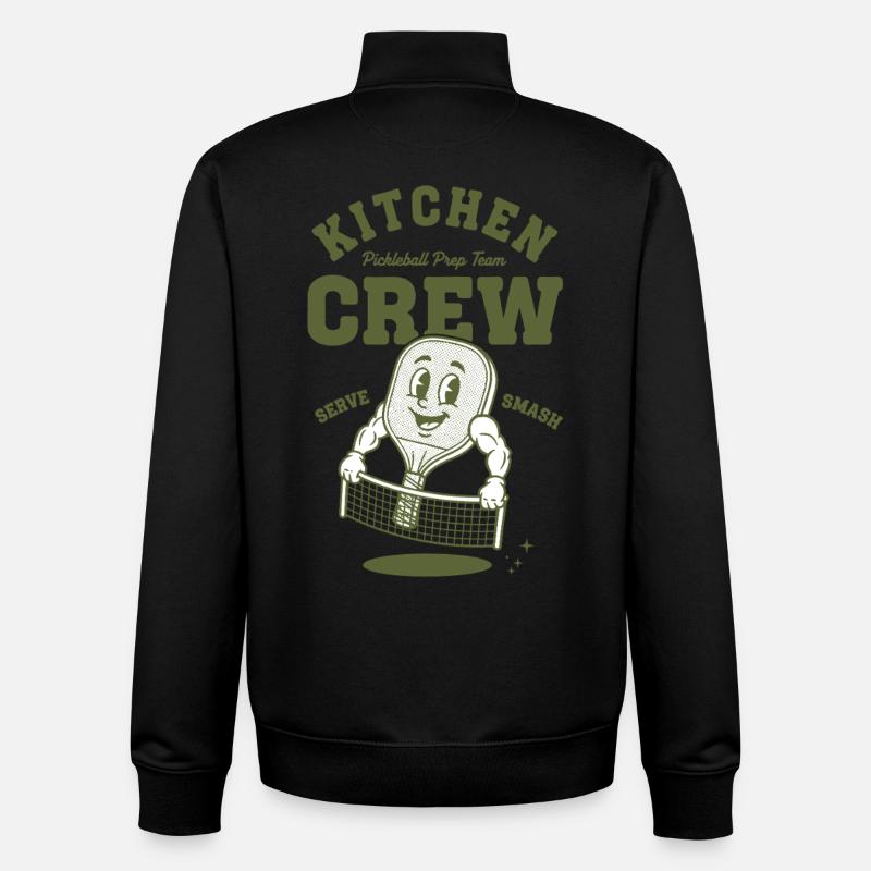 Pickleball Kitchen Crew Funny Player Love - Unisex Organic Zip Sweatshirt by Stanley/Stella - black