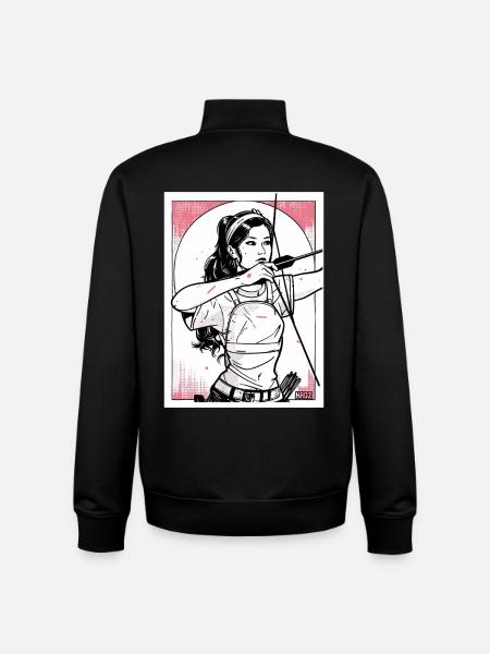 Crimson Archer in Ink - Unisex Organic Zip Sweatshirt by Stanley/Stella - black