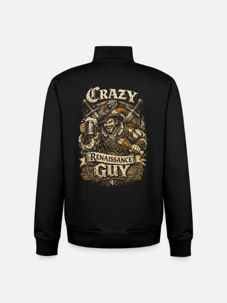 Mittelalterfest Crazy Renaissance Guy - Unisex Organic Zip Sweatshirt von Stanley/Stella - Schwarz