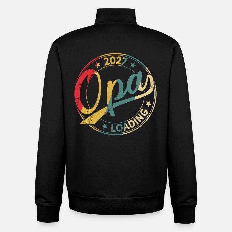 Opa 2027 Loading Werdender Opa 2027 - Unisex Organic Zip Sweatshirt von Stanley/Stella - Schwarz