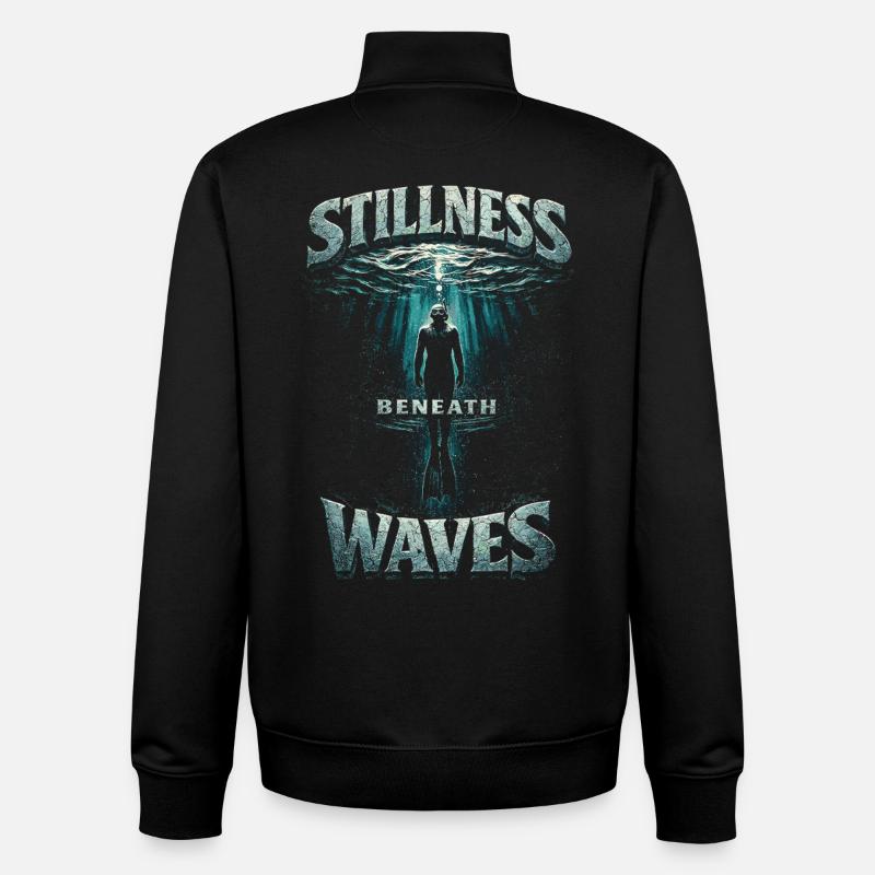 Apnoetauchen Freitauchen Stillness Beneath Waves - Unisex Organic Zip Sweatshirt von Stanley/Stella - Schwarz
