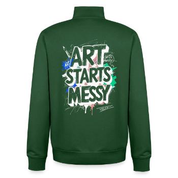Scribble Doodle Drawing Art Starts Messy - Unisex Organic Zip Sweatshirt by Stanley/Stella - bottle green - Back - AI Model Male 185 dark (185cm)