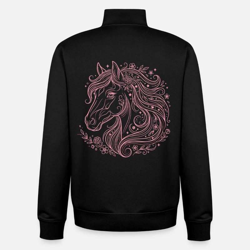Pferdekopf Pferd Reiten - Unisex Organic Zip Sweatshirt von Stanley/Stella - Schwarz